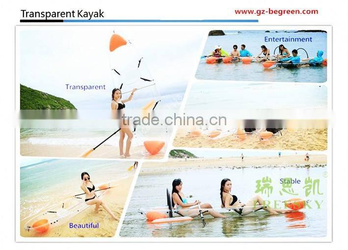 chinese transparent clear fishing kayak boat hull for sale