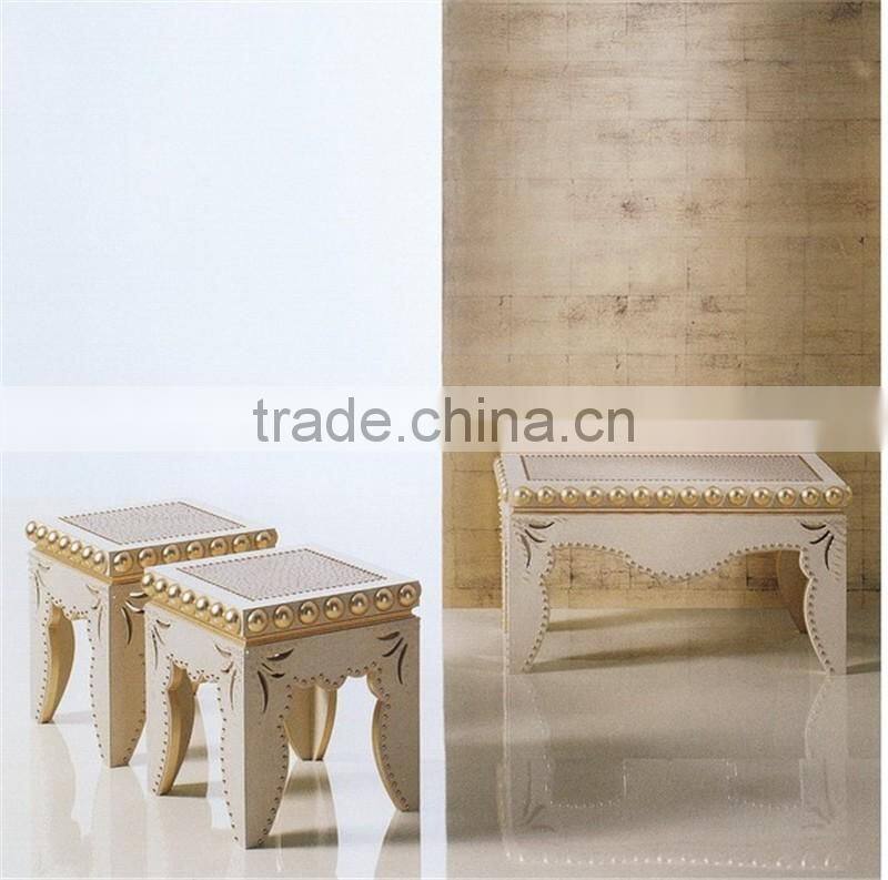 Baroque Style Amazing Black Pearl Decorated Magazine Rack and Side Table Set