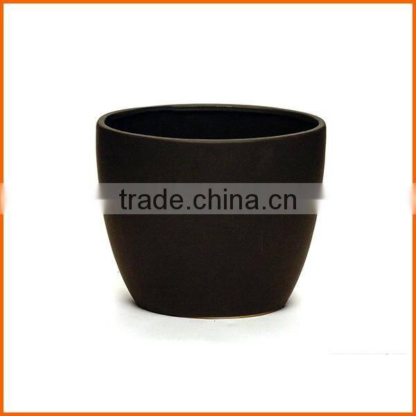 Wholesale round matte black glass candle holder
