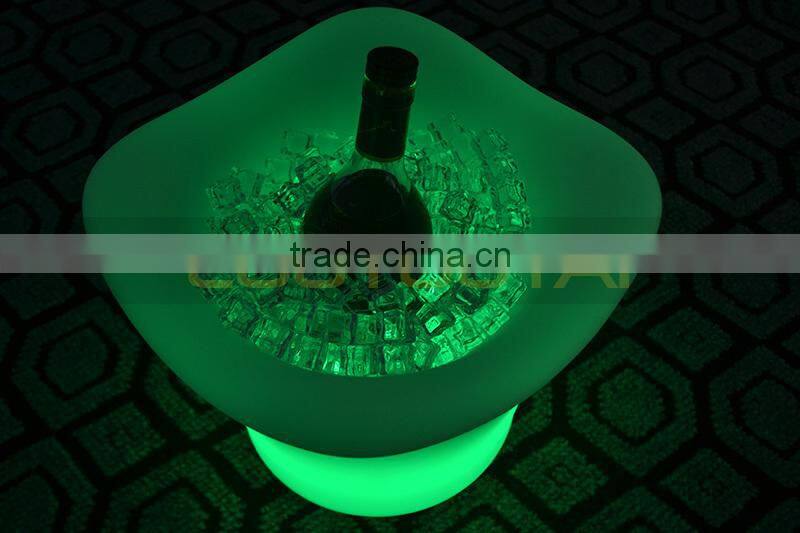 PE plastic whaterproof Illuminated led ice bucket