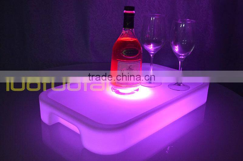 2015 New designGlow serving tray large pe Plastic Bar Tray LTT-WB08E