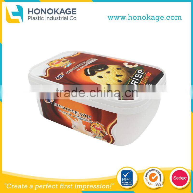 2 Litre ice cream tubs with lids,ice cream tub containers,BRC, FDA, Sedex food packaging Asian supplier