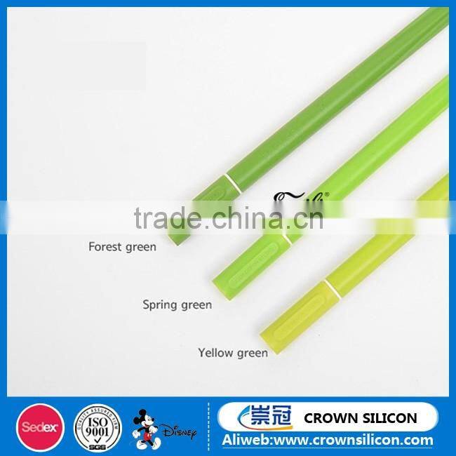 Soft Silicone green grass leaf shaped ball point pen