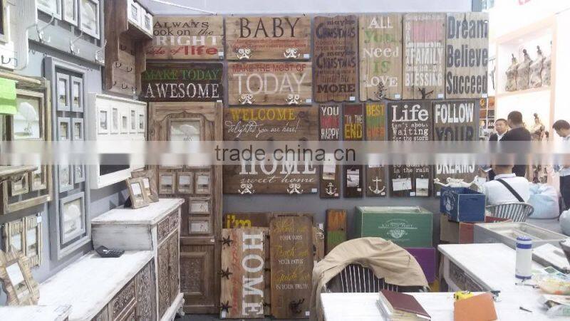 decorative antique multi openings wooden tempering glass photo frame