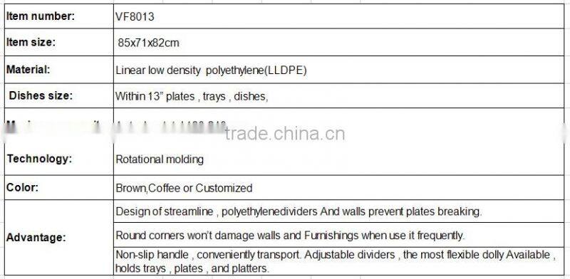 Supplier hotel service trays dish storage room service trolley