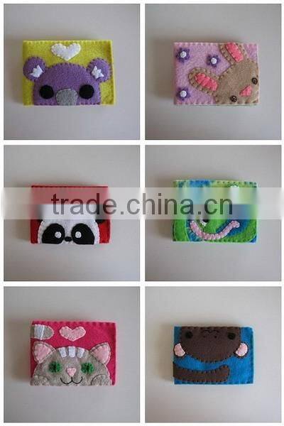 New products 2017 6 types cute polyester coin rabbit wallet cat purse cartoon style wool fabric 4.5 inch phone case wholesale