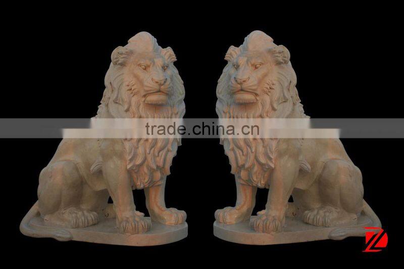 Yellow stone lions statue for sale