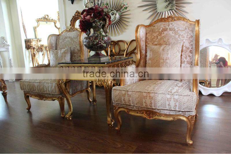 Square gold leaf marble coffee table