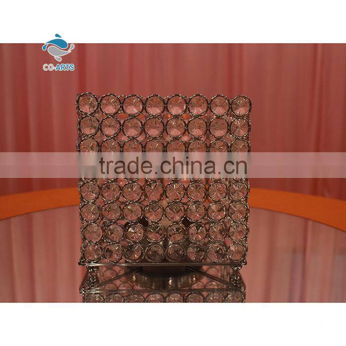 European style clear bling rectangular shape wedding candelabra