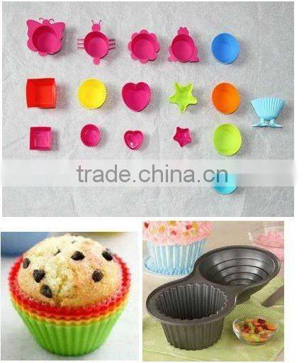 heart shaped silicone cake mould cookie cup
