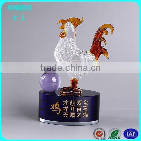 Crystal rabbit model with base personalizs lwords for twelve Chinese zodiac signs