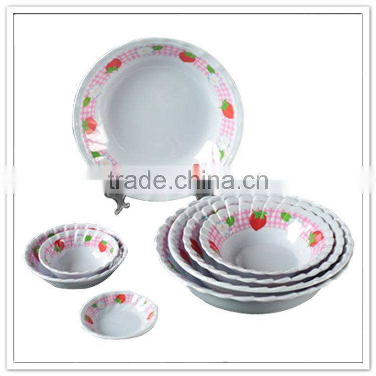 Turkish dinnerware beautiful plastic cheap dinnerware, wave lacy plate and bowl