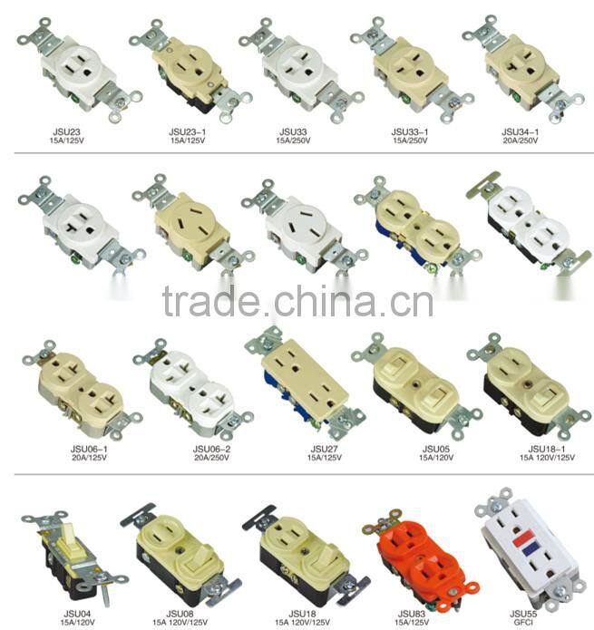 u33 American standard wholesale wall 3 pole electrical socket receptacle outlet USA