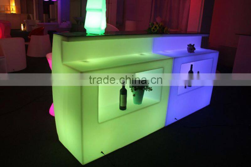 movable led illminated furniture bar counter for night club using