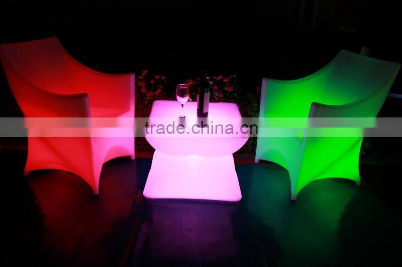 PE material illuminated bar interactive led table for indoor or outdoor using