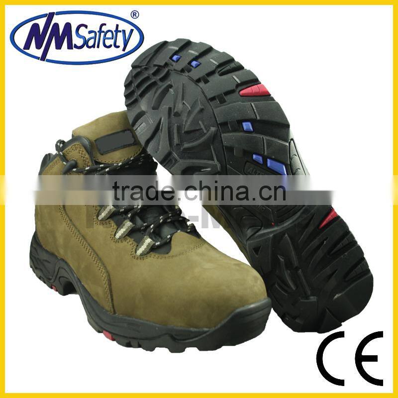 NMSAFETY Nubuck leather boots/Work boots/rubber shoe sole