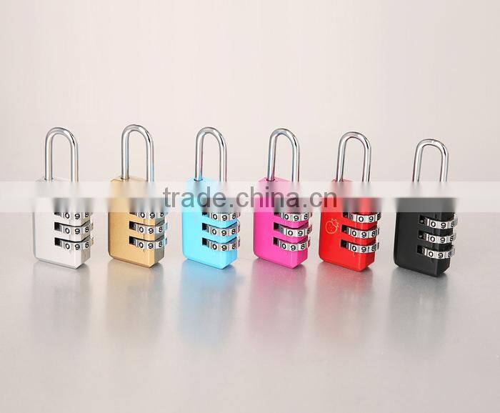 Colored mini 3 digit changing combination lock