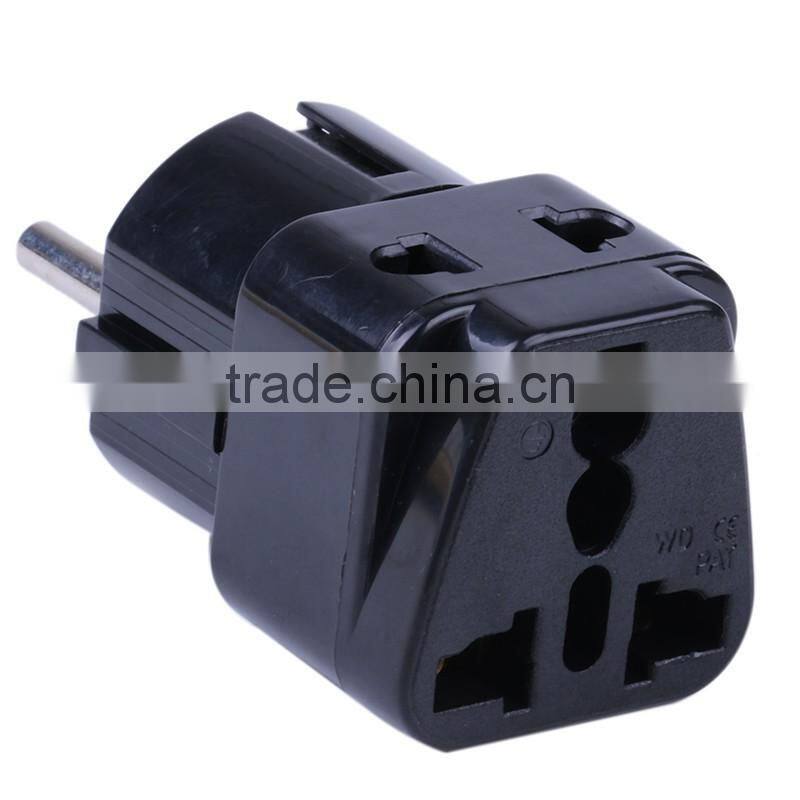 Euro and German 2 round pins 10/16A 250V AC Universal Accessory 2 sockets adapter plug WDI-9