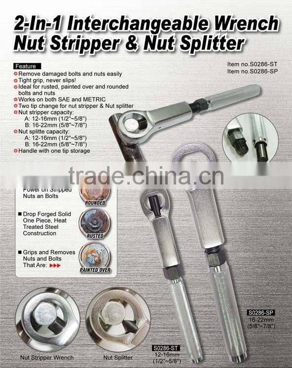 2-In-1 Interchangeable Wrench Nut Stripper & Nut Splitter