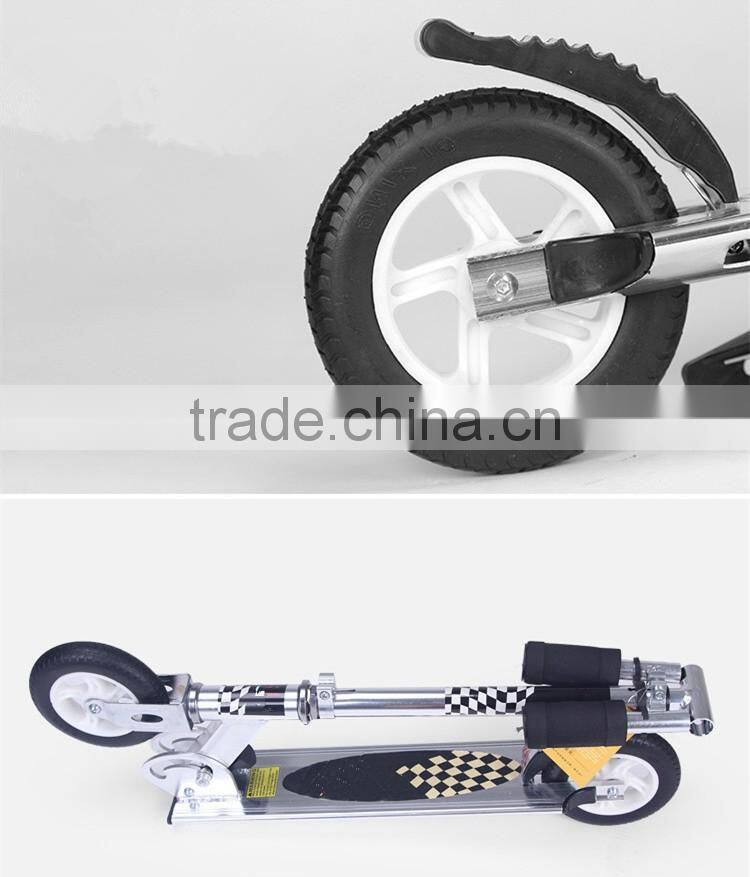 hot sale child and adult freestyle kick folding scooter with 2 big rubber wheels