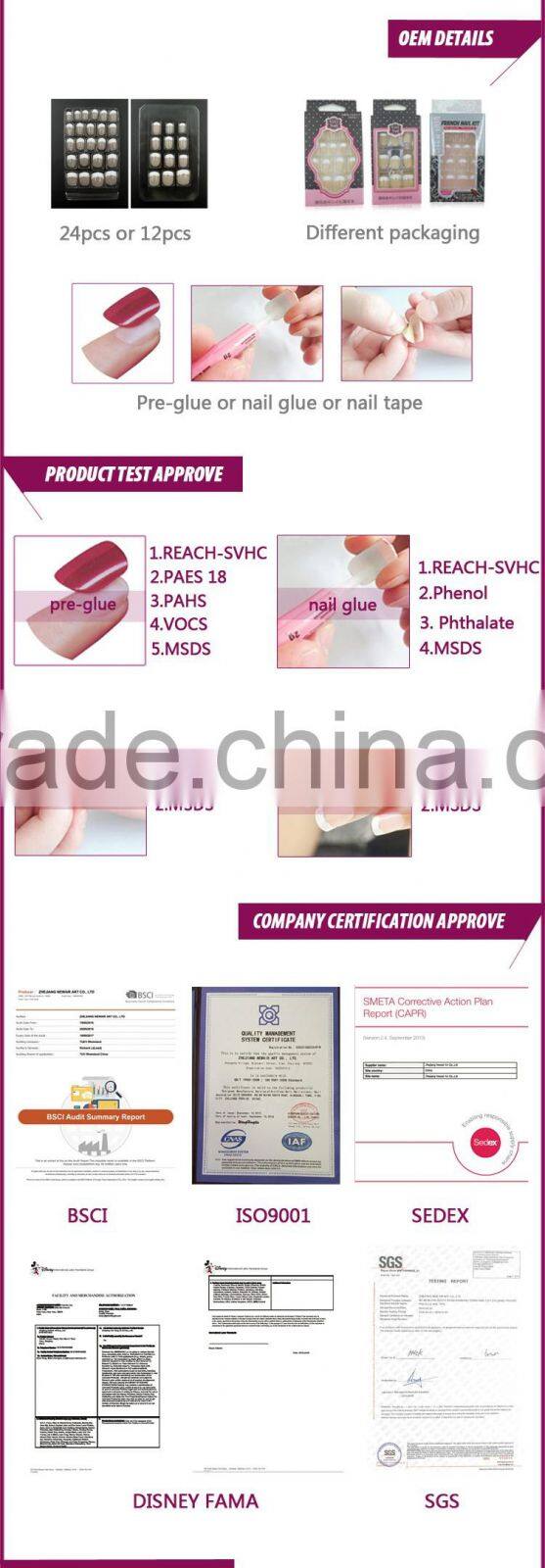 Artificial nails tips wholesale french free false nails