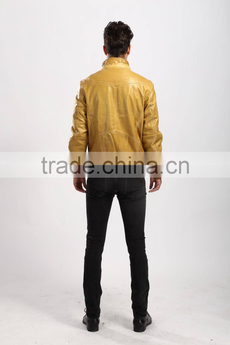 2017 Stylis Slim Fit Men Leather Jacket