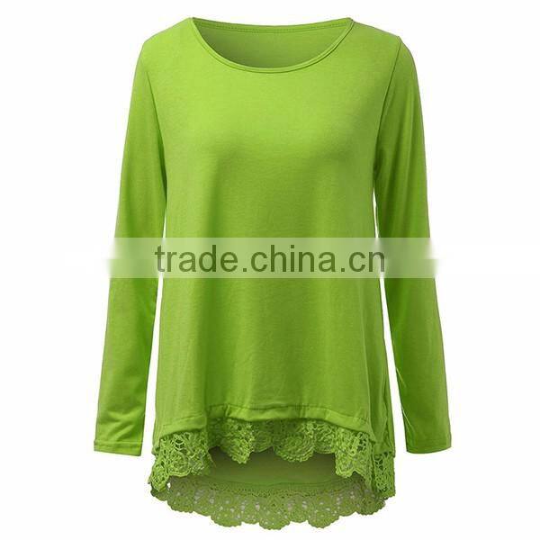 custom long sleeve sexy lace shirt crochet embroidery latest shirt designs for women
