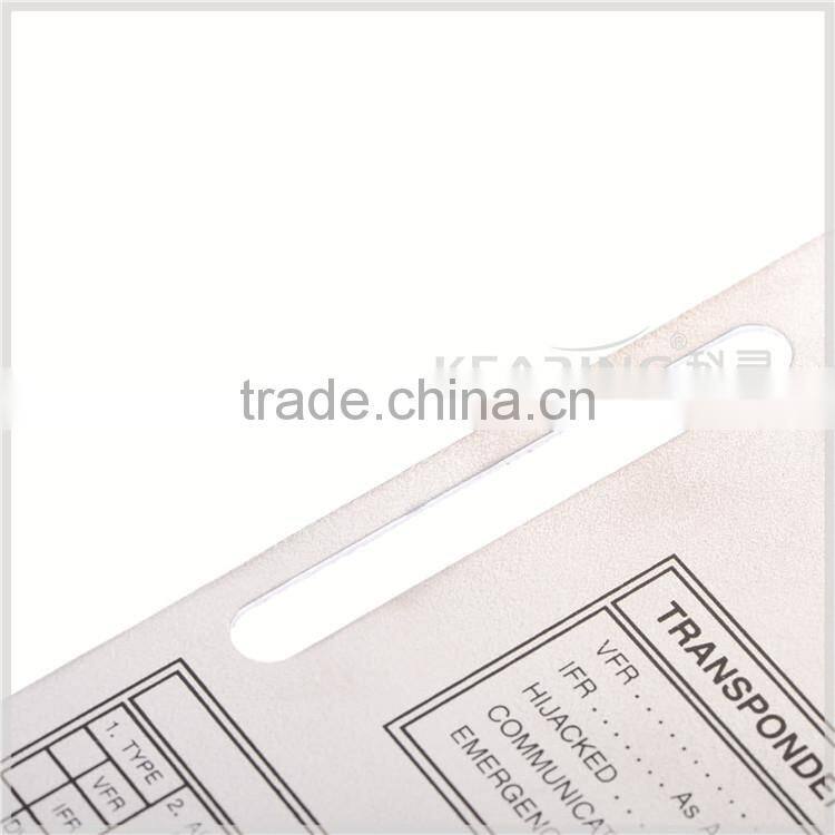 Kearing brand rectangular aluminium aviation kneeboard with accurate scale for pilot training