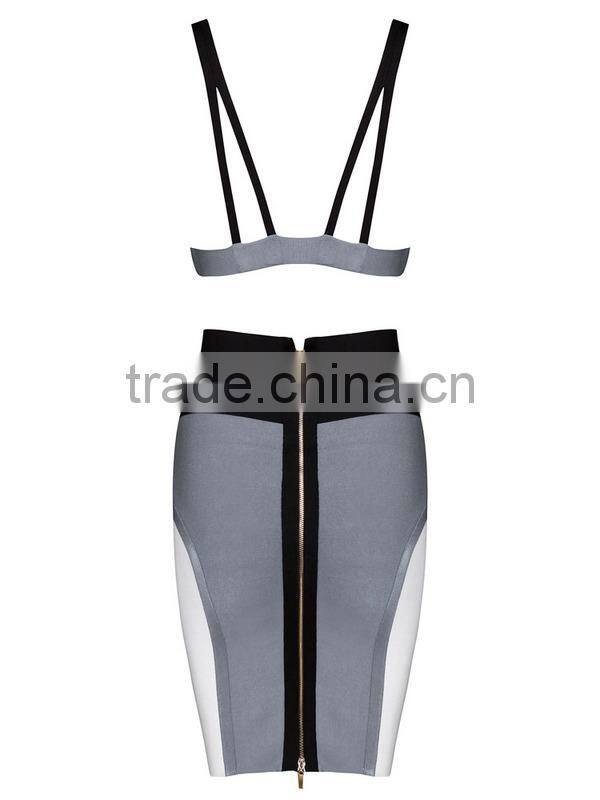 Wholesale 2015 Latest Fashion Two Piece Bandage Dress H1322