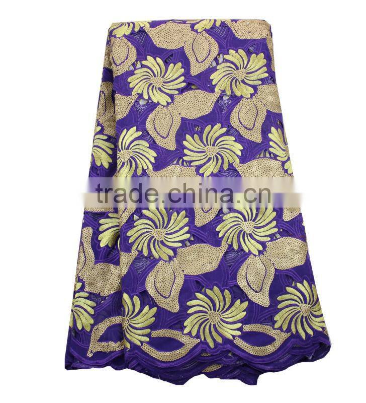 heavy gorgeous cotton voile lace with sequins L0241