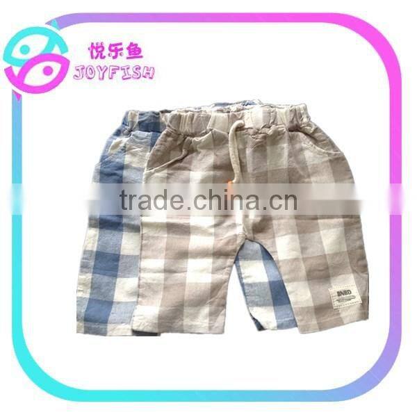 Children's linen big check Shorts