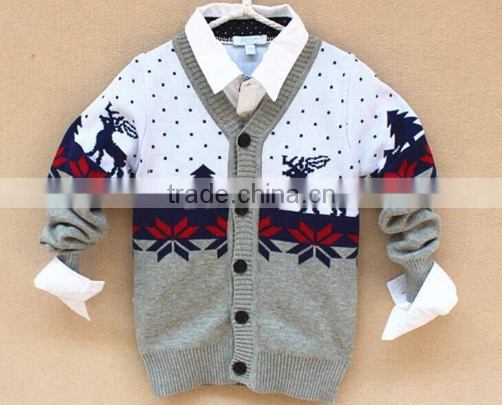 baby boys nordic snowflake reindeer cardigan sweater