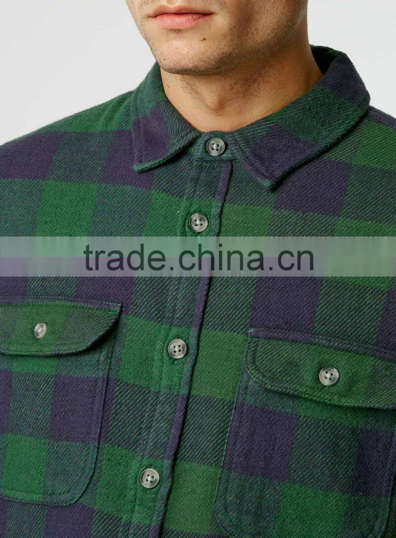 mens flannel plaid shirt casual dress 100%cotton shirts