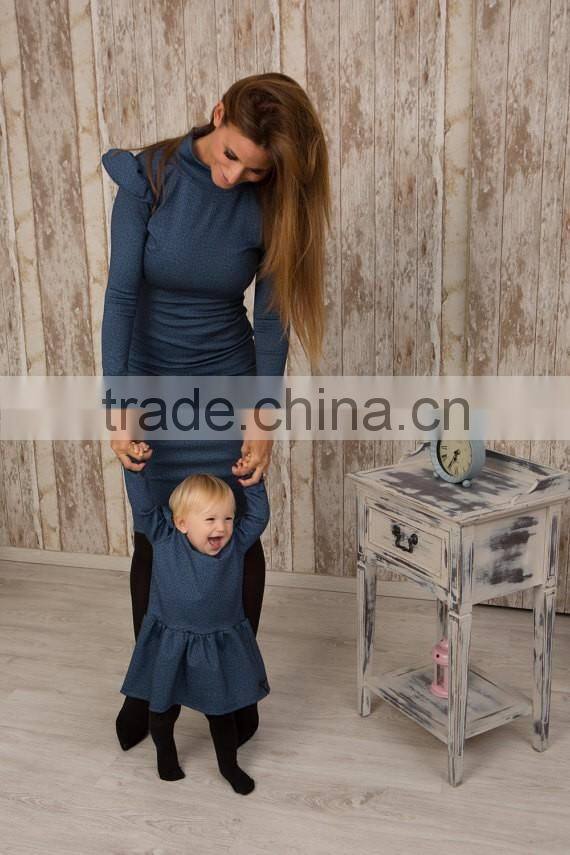 Designer Baby Frocks Mother Daughter Matching Long Sleeves Party Dress