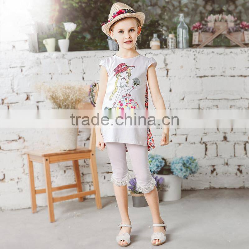 S60726B 2017 T Shirt Short Sleeve Children's T-shirt Cotton Cartoon For Girls