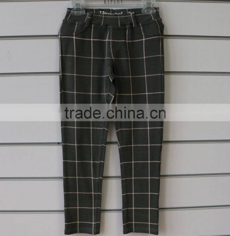 cotton spandex terry fabric children girl pants for outerwear