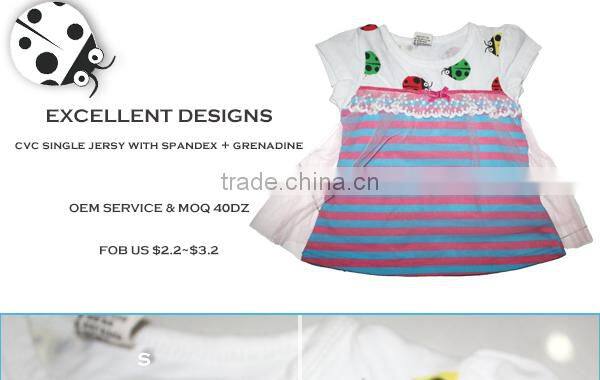 Wholesale new design boutique infant cotton tops cute baby girls t-shirt