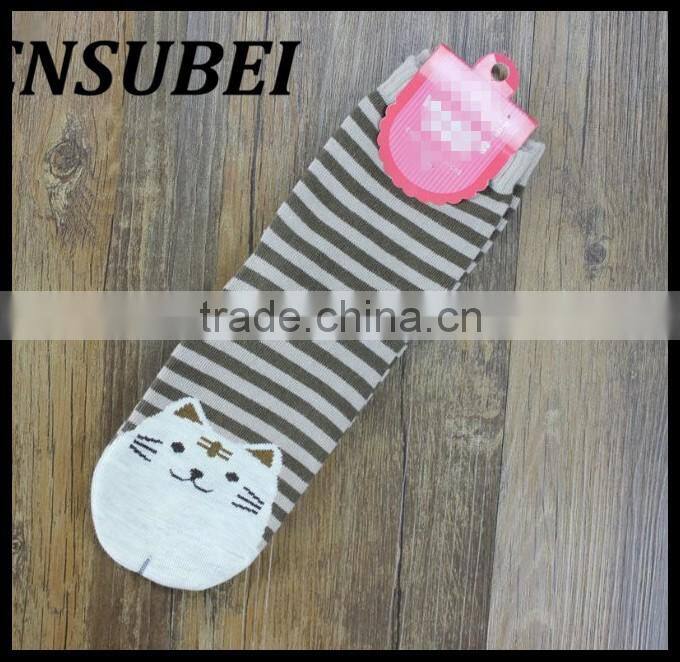 Cute teen girls socks 3D cat socks strip socks