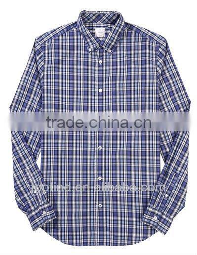 European fashion style casual cotton Long sleeve check Men Shirts