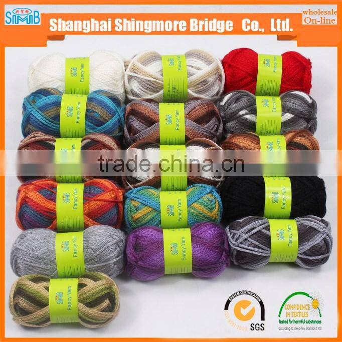 alibaba trade assurance yarn factory supply fancy yarn hand knitting acrylic tube yarn with 50g balls