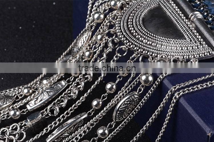 2016 indian handmade tribal tassel necklace in gold sliver color for women