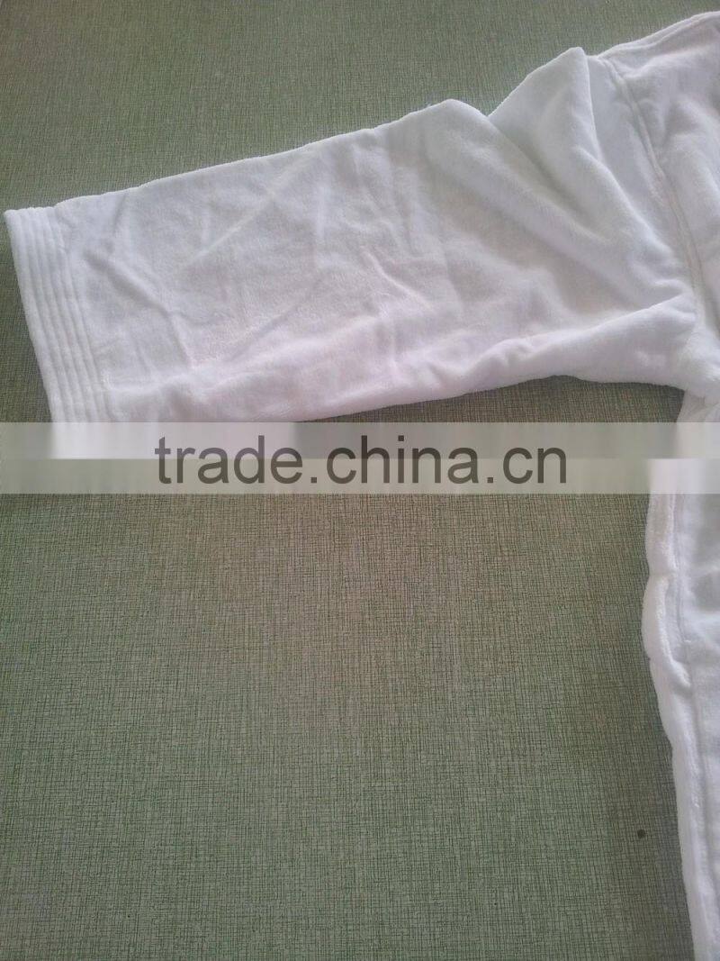 hotel white terry cut Bath robe