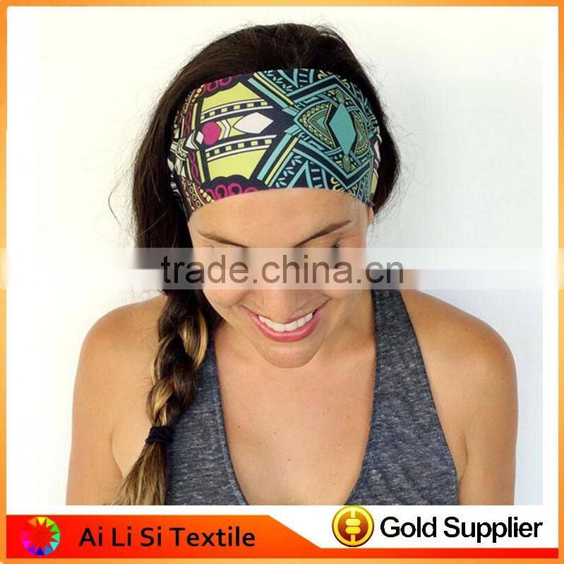 Custom Printed Turbans Ladies Crochet Flower Turbans Grils Fashion Turban Headband