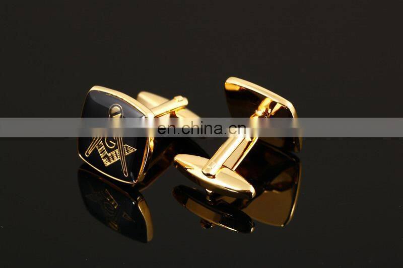 Customer's design printed resin cufflinks gold plated enamel jewelry high quality cufflinks free shipping