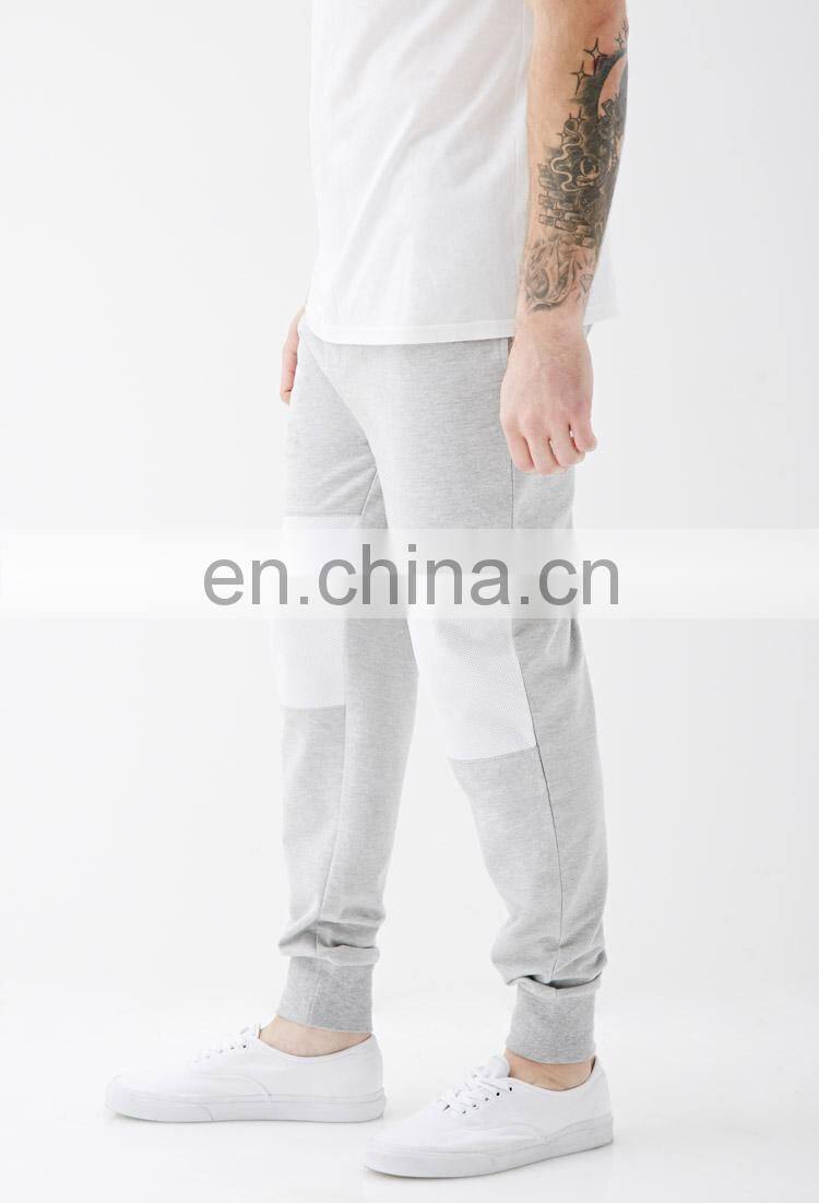 mesh patch custom fleece men jogger pants