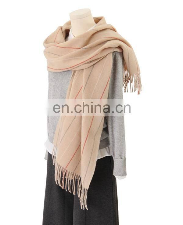 2016 Fashionable autumn Winter stripes lambs wool scarf men women long tassel infinity wool scarves shawls