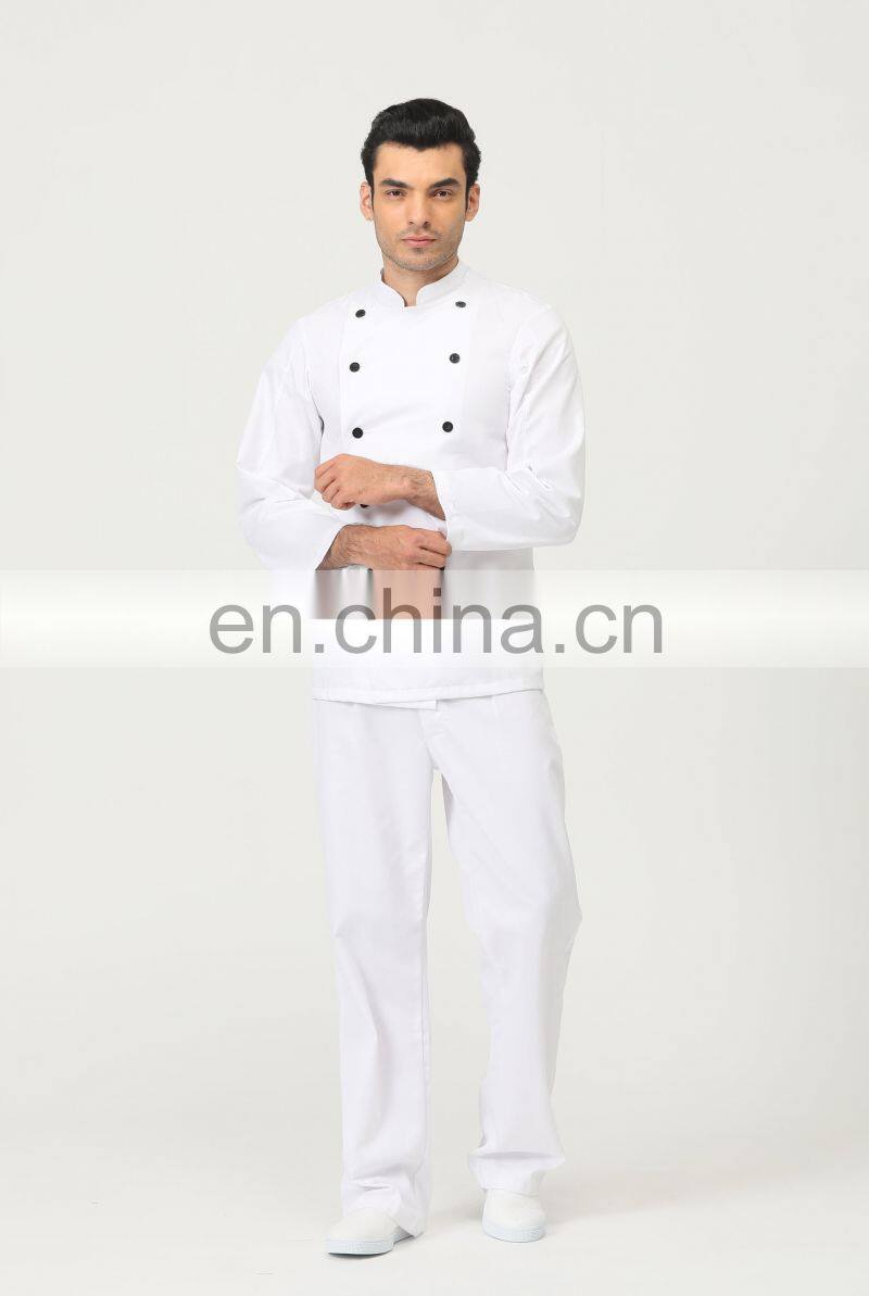 Men Latest Design Cotton Pants Cook Uniform Dress Shirts Men