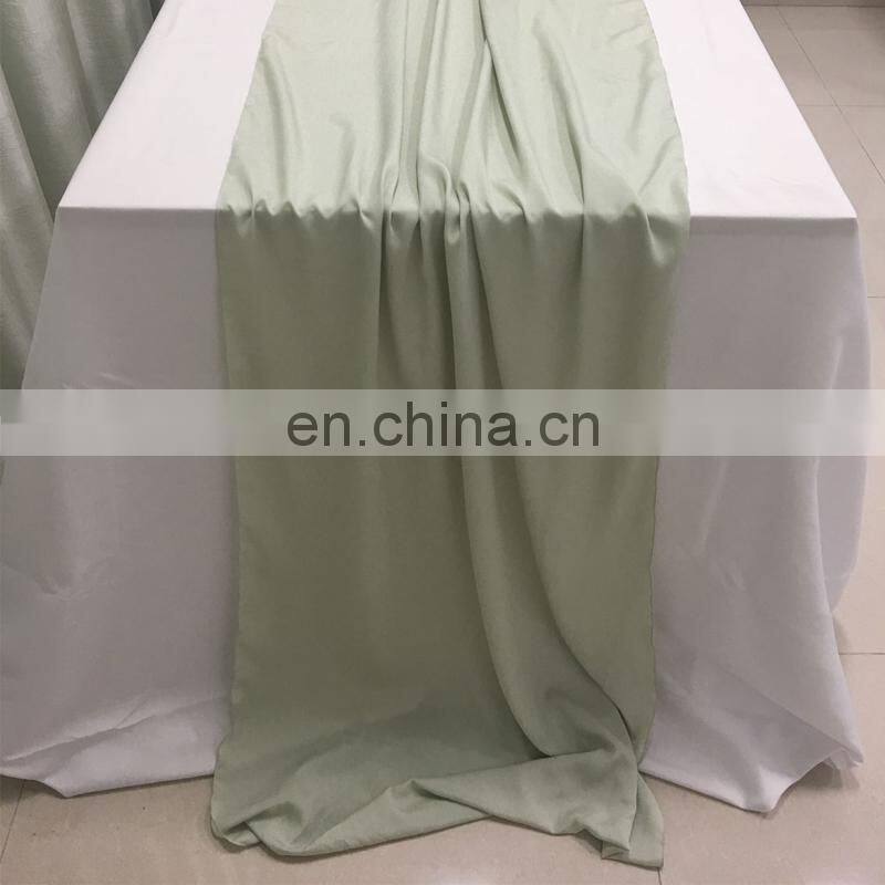 TR041#102 silk crepe de chine fabric green table runner wedding