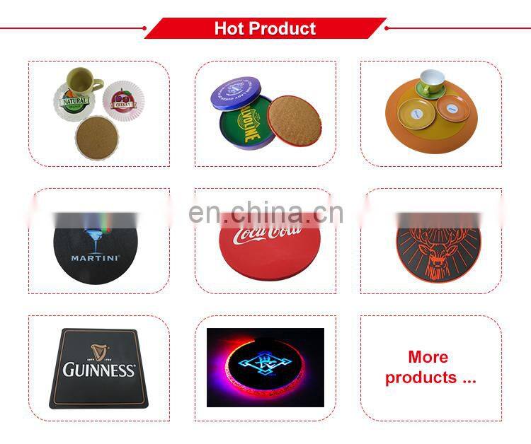 Wholesale round heat resistant silicone beer coaster with printing logo