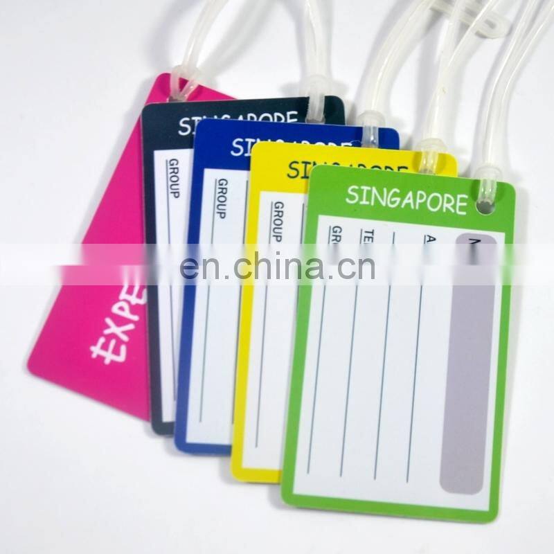 Guangzhou factory New products hot souvenir pvc luggage tag with strap